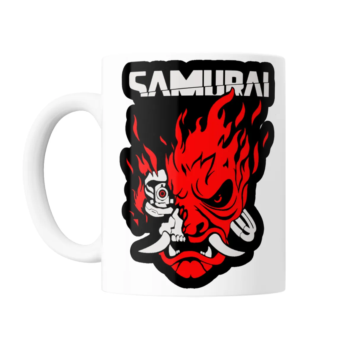 Taza de Cerámica Cyberpunk 2077 Samurai Oni Cibernético - vista 2