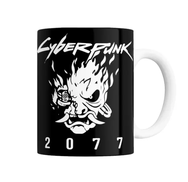 Taza de Cerámica Cyberpunk 2077 Logo Samurai