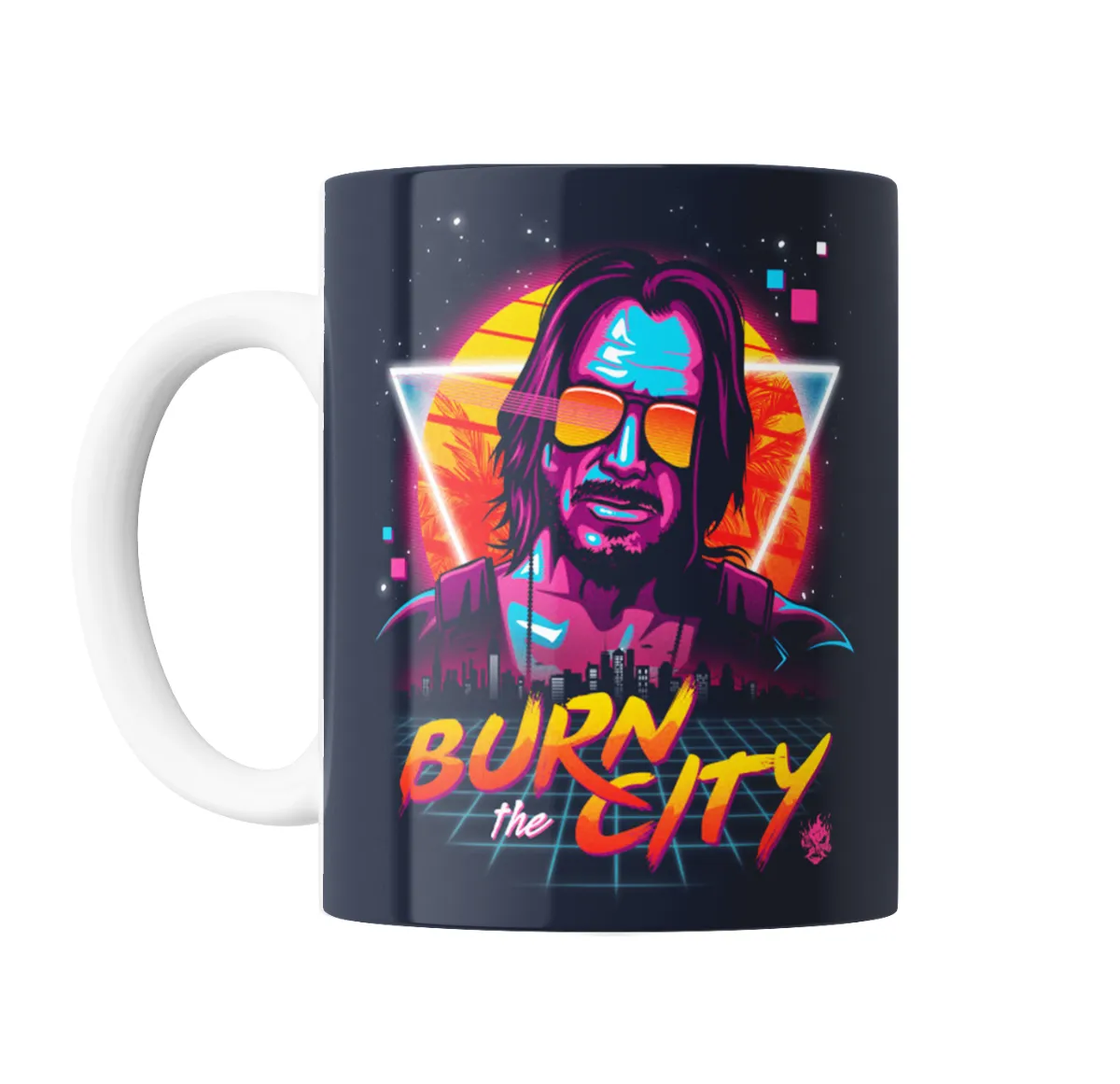 Taza de Cerámica Cyberpunk 2077 Johnny Silverhand Burn the City - vista 2