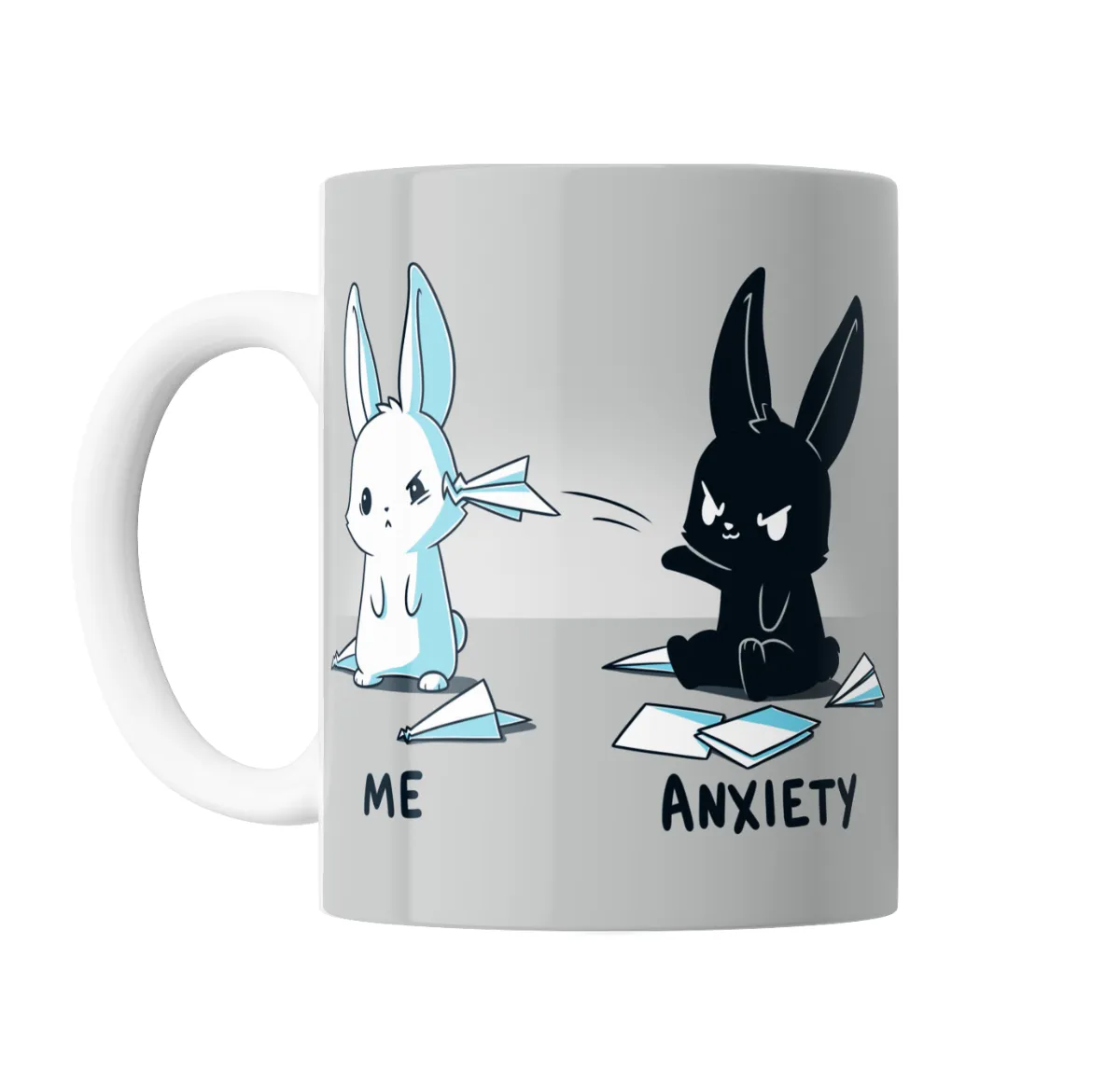 Taza de Cerámica Conejos Me vs Anxiety - vista 2