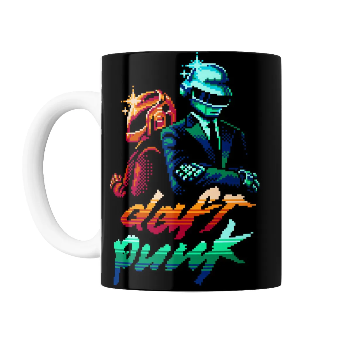 Taza de Cerámica Daft Punk Pixel Art Neón - vista 2