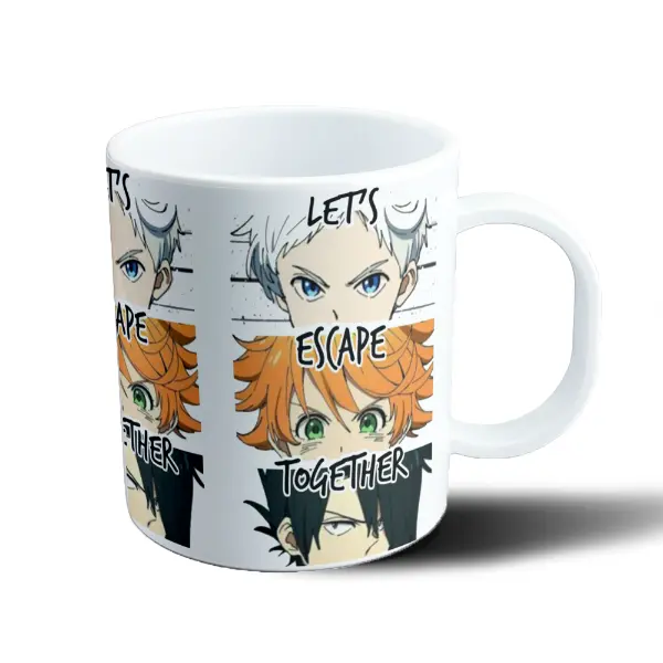 Taza de Plástico The Promised Neverland Norman Emma Ray Let's Escape Together