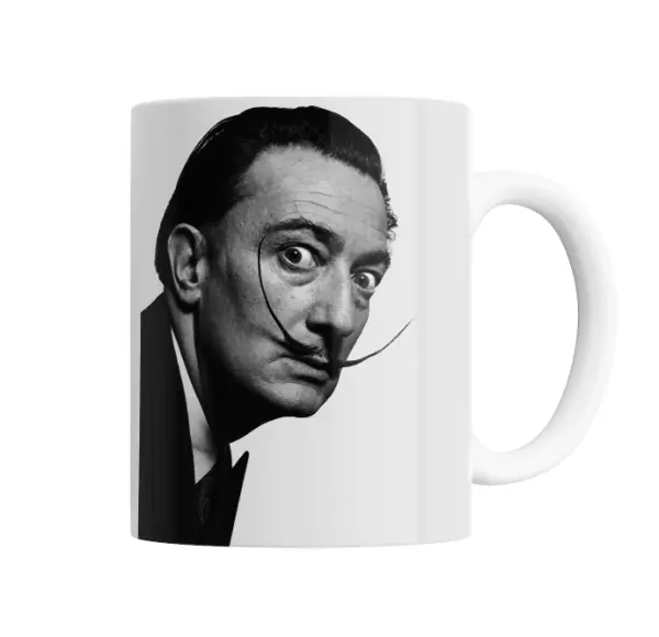 Taza de Cerámica Dali Retrato Blanco y Negro
