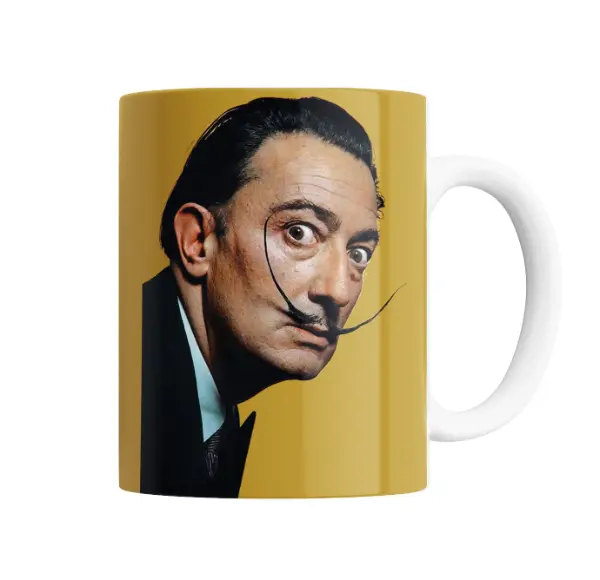 Taza de Cerámica Dali Bigote Retrato Dorado