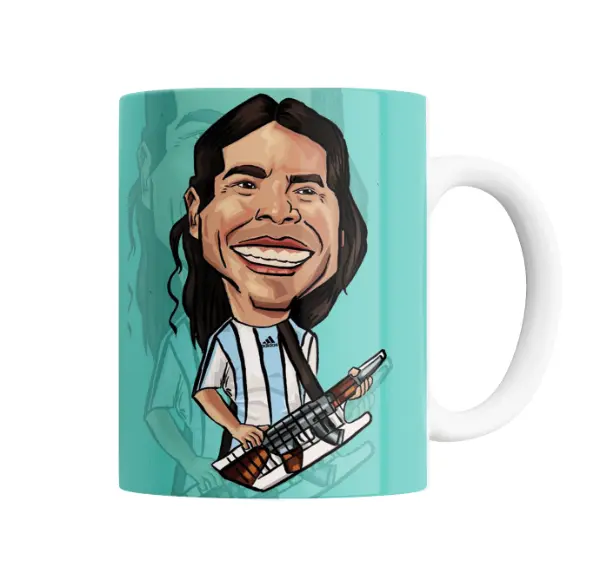 Taza de Cerámica Damas Gratis Caricatura Camiseta Argentina Teclado