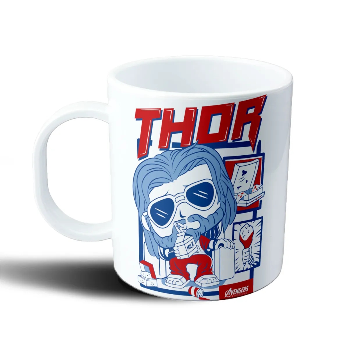 Taza de Plástico Thor Avengers Endgame Chibi Leche y Pollo - vista 2