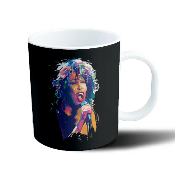 Taza de Plástico Tina Turner Cantante en Pop Art