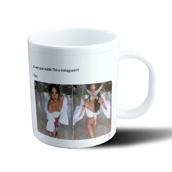 Taza de Plástico Tini Meme A ver que subió a Instagram