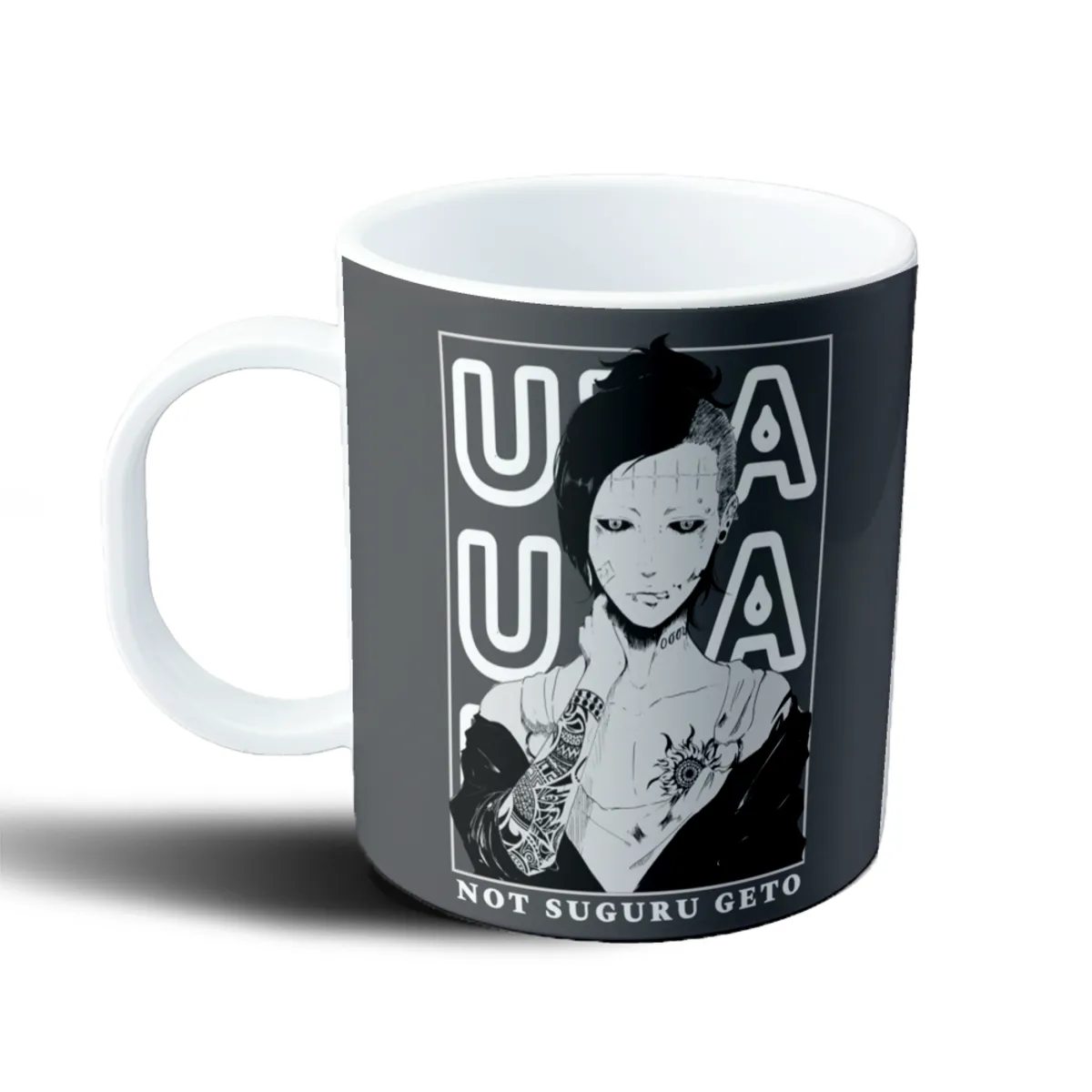 Taza de Plástico Tokyo Ghoul Not Suguru Geto Blanco y Negro - vista 2