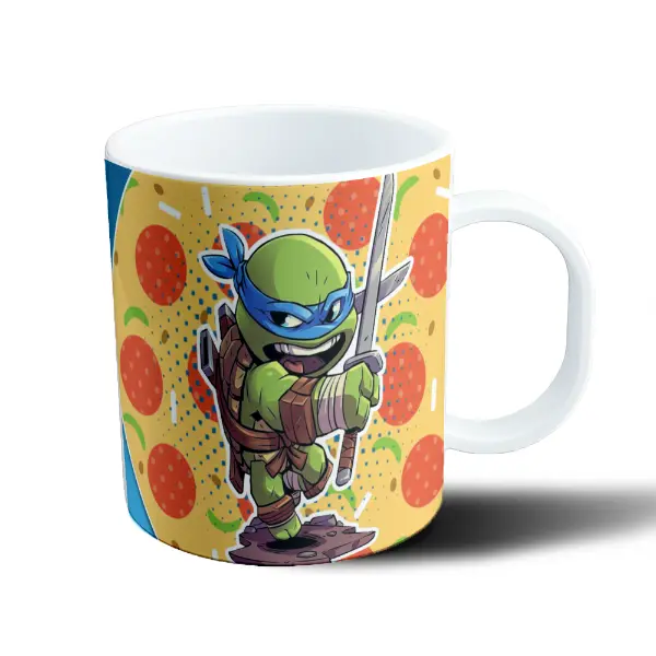 Taza de Plástico Tortugas Ninja Leonardo Chibi Pizza