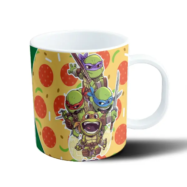 Taza de Plástico Tortugas Ninja Chibi con Pizza