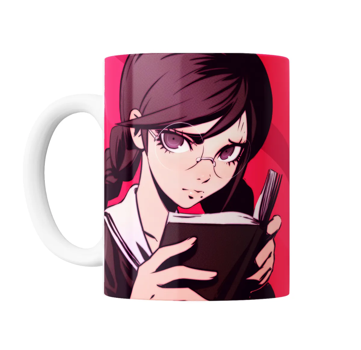 Taza de Cerámica Danganronpa Chica con Libro y Anteojos - vista 2
