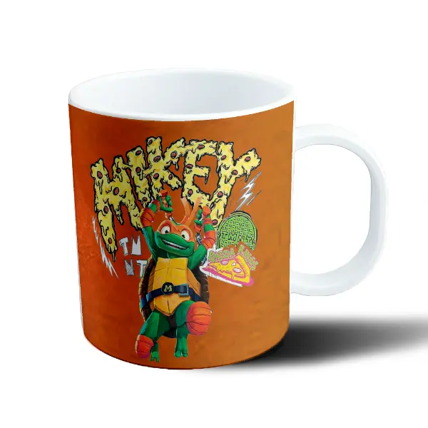 Taza de Plástico Tortugas Ninja Mikey Pizza Rules Mutant Mayhem