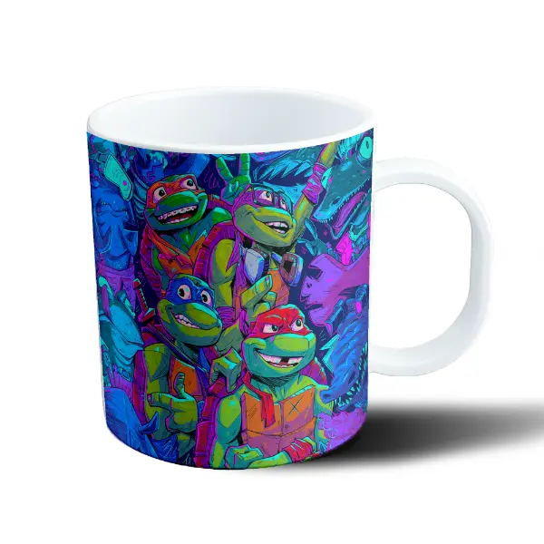 Taza de Plástico Tortugas Ninja Neón Pop Art