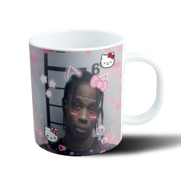 Taza de Plástico Travis Scott Meme Hello Kitty