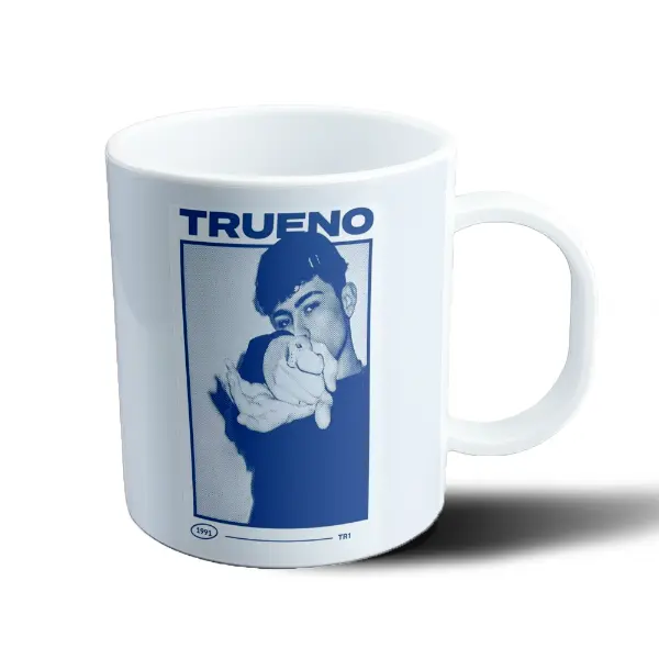 Taza de Plástico Trueno Poster Azul 1991
