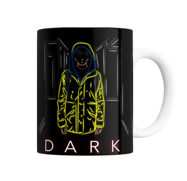 Taza de Cerámica Dark Jonas Campera Amarilla Neón