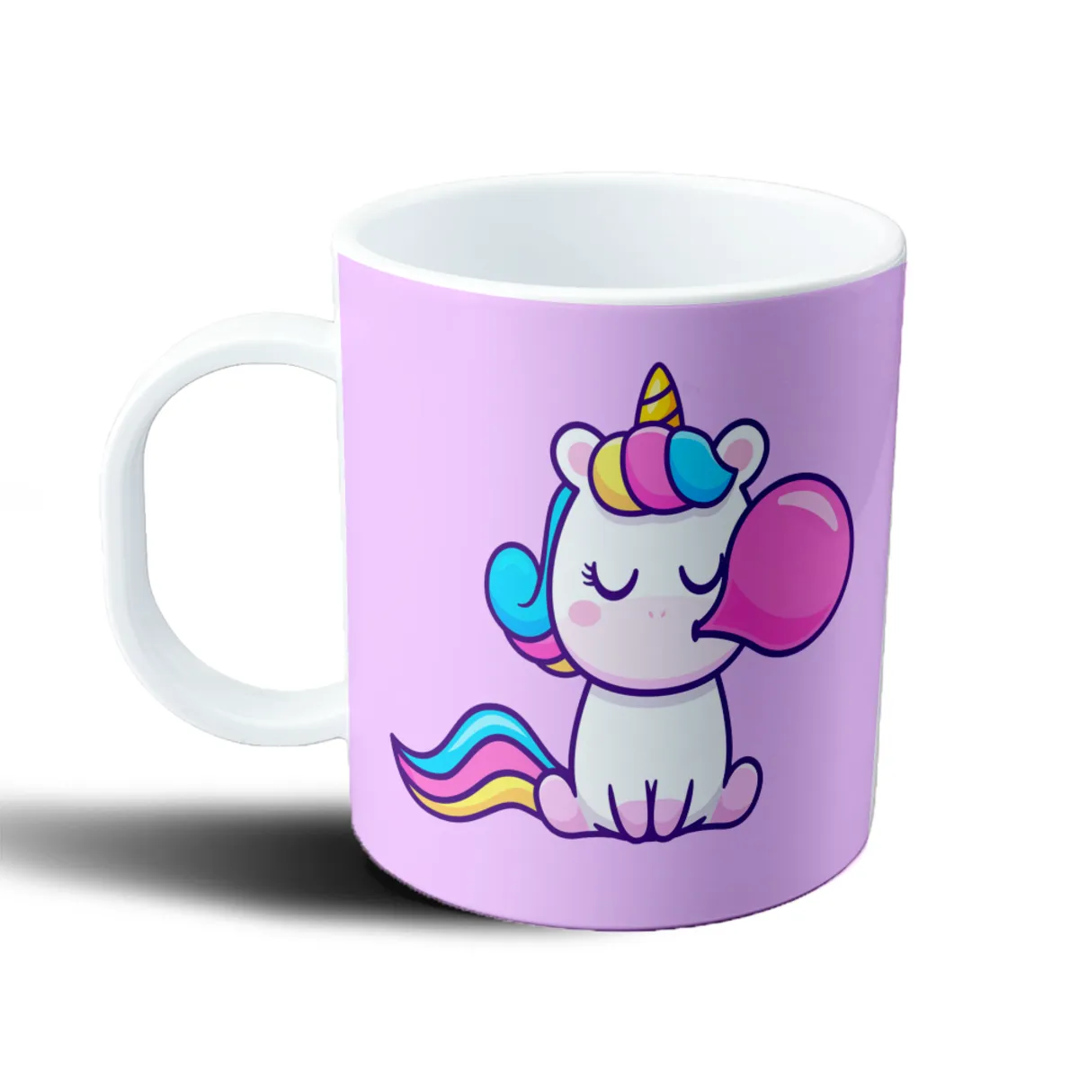 Taza de Plástico Unicornio Kawaii Burbuja de Chicle - vista 2