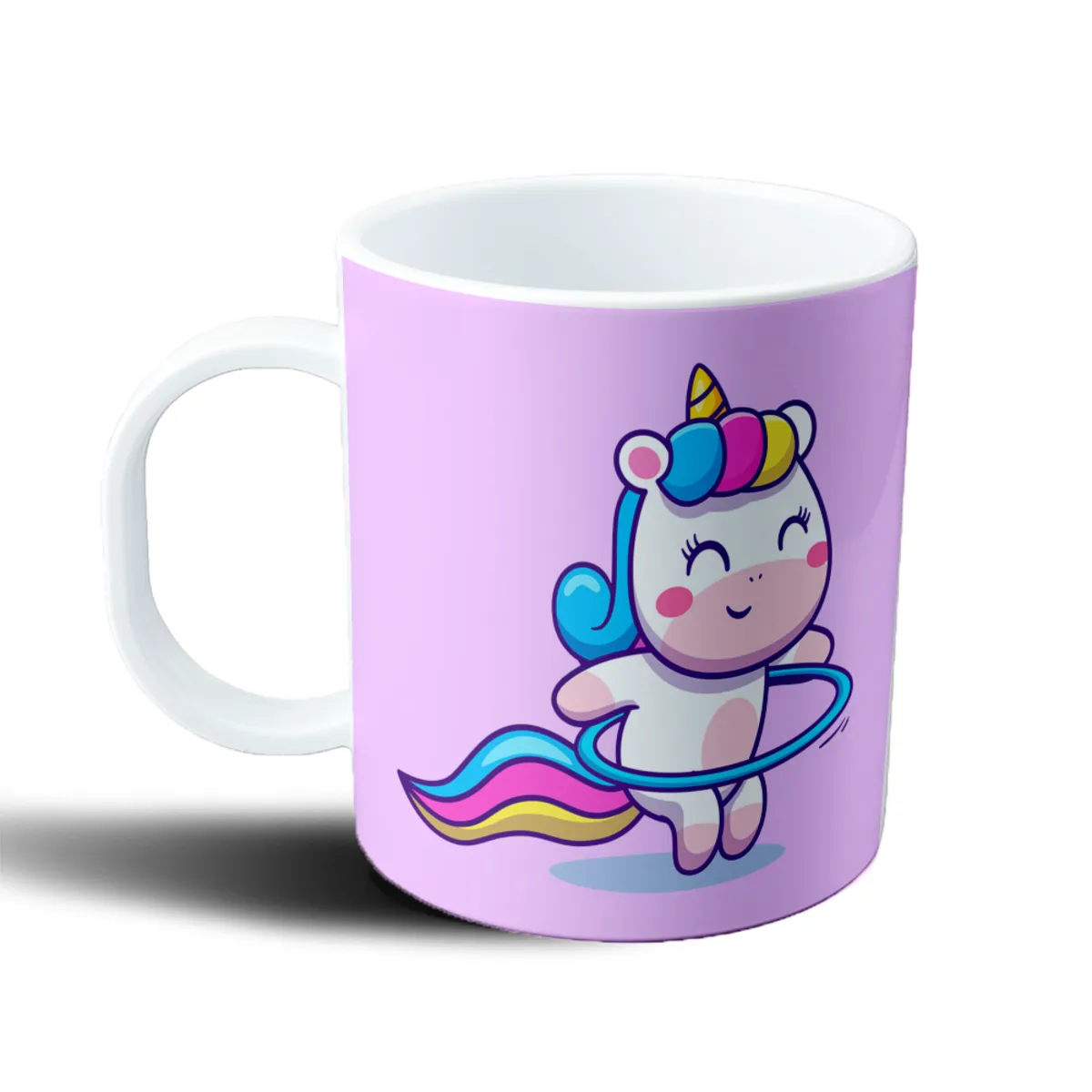 Taza de Plástico Unicorno Kawaii con Aro Hula Hula - vista 2
