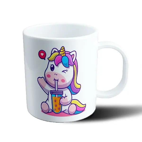 Taza de Plástico Unicornio Kawaii Bubble Tea
