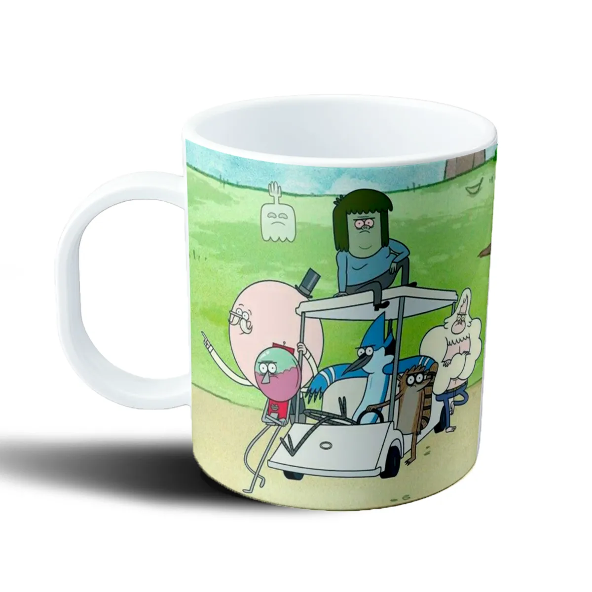 Taza de Plástico Un Show Mas Mordecai Rigby Benson y Skips - vista 2