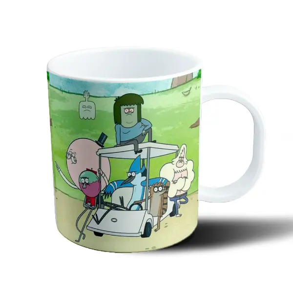 Taza de Plástico Un Show Mas Mordecai Rigby Benson y Skips