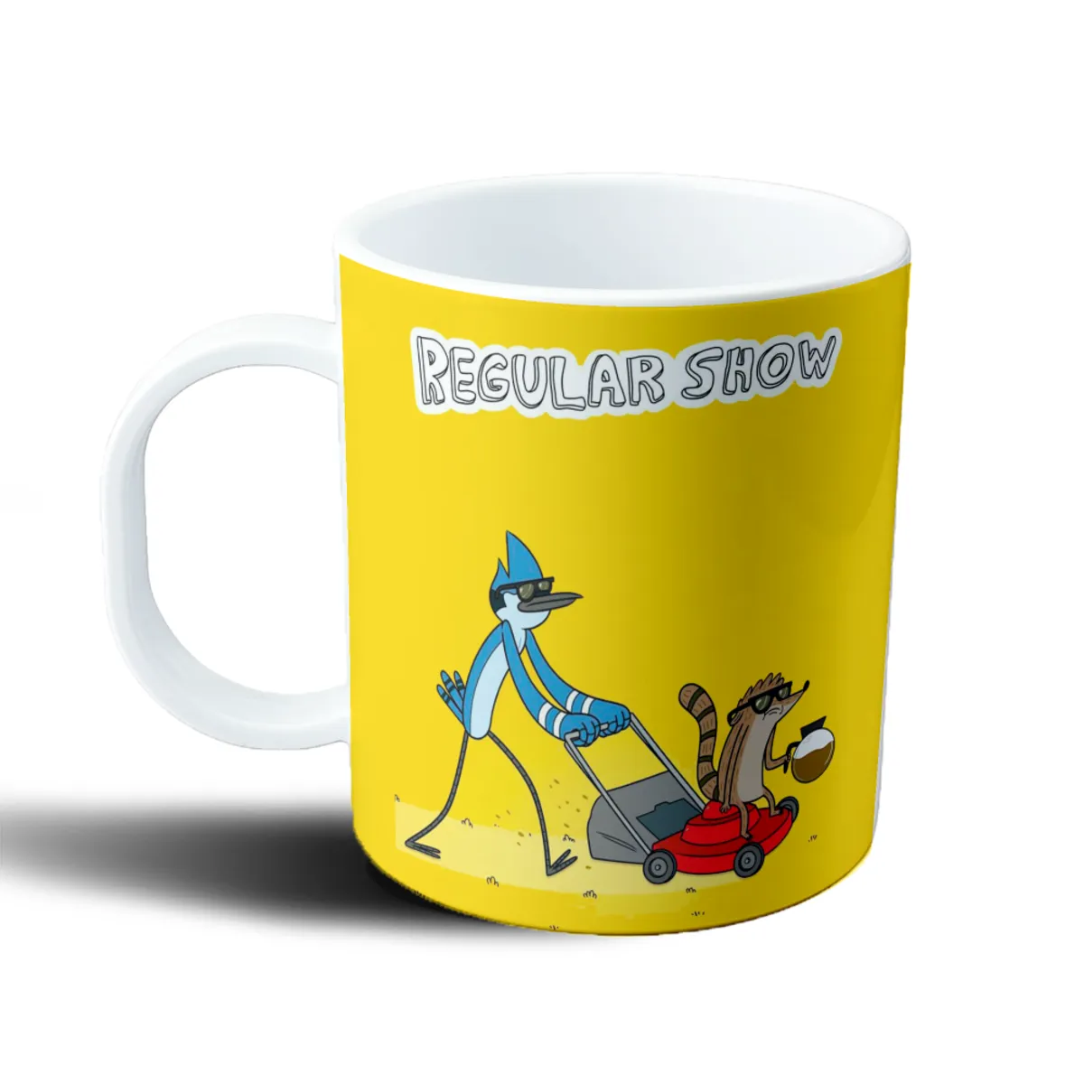 Taza de Plástico Un Show Mas Mordecai y Rigby Cortando el Pasto - vista 2