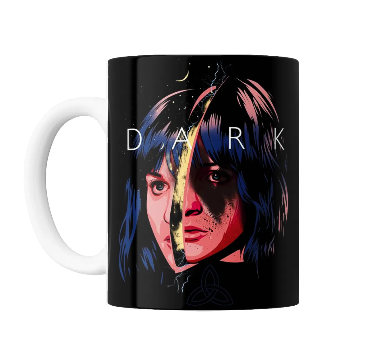 Taza de Cerámica Dark Rostro Partido Luna - vista 2
