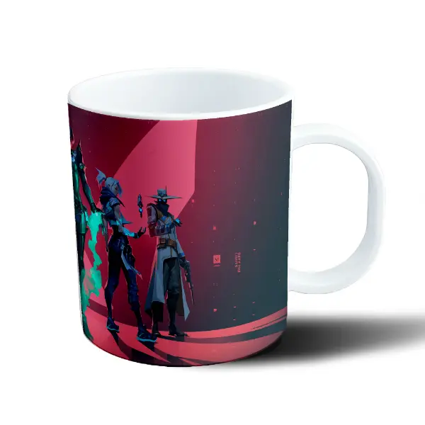 Taza de Plástico Valorant Agentes Personajes Rojo