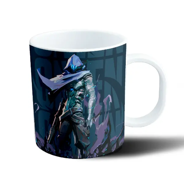 Taza de Plástico Valorant Agente Encapuchado Azul
