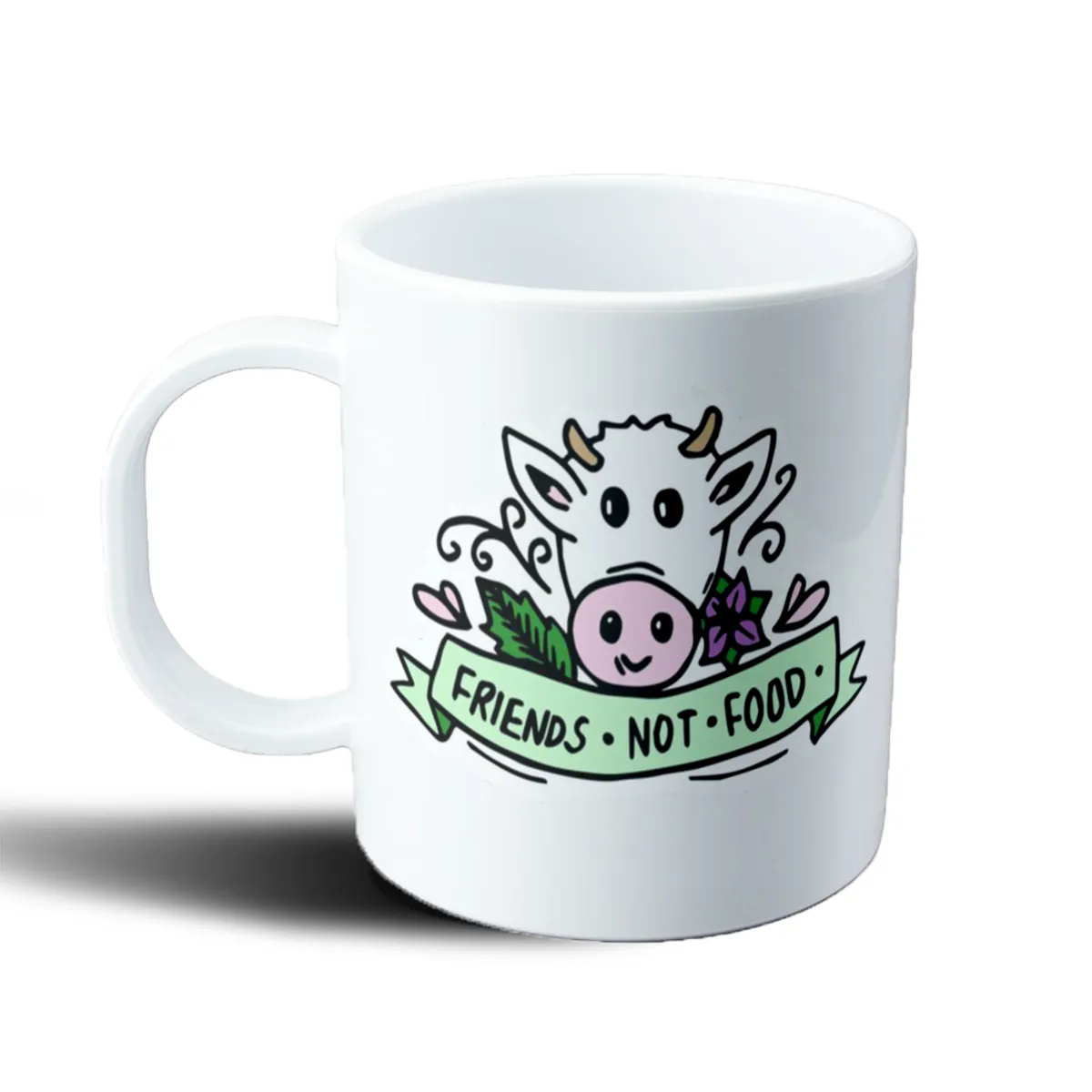 Taza de Plástico Vegan Friends Not Food Vaca - vista 2