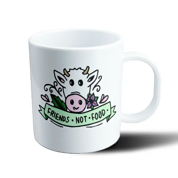 Taza de Plástico Vegan Friends Not Food Vaca