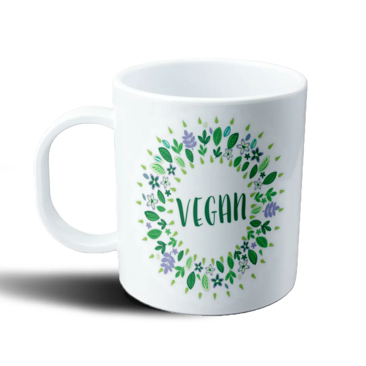 Taza de Plástico Vegan Corona de Hojas y Flores - vista 2