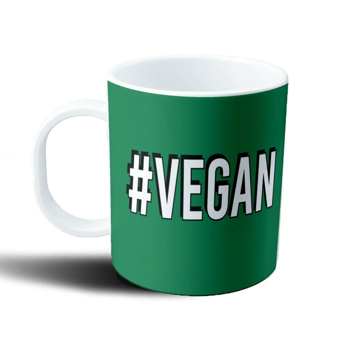 Taza de Plástico Vegan Hashtag Verde - vista 2