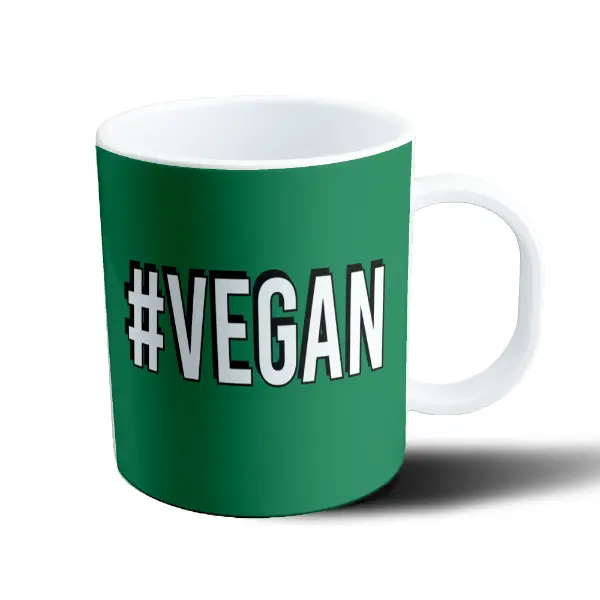 Taza de Plástico Vegan Hashtag Verde