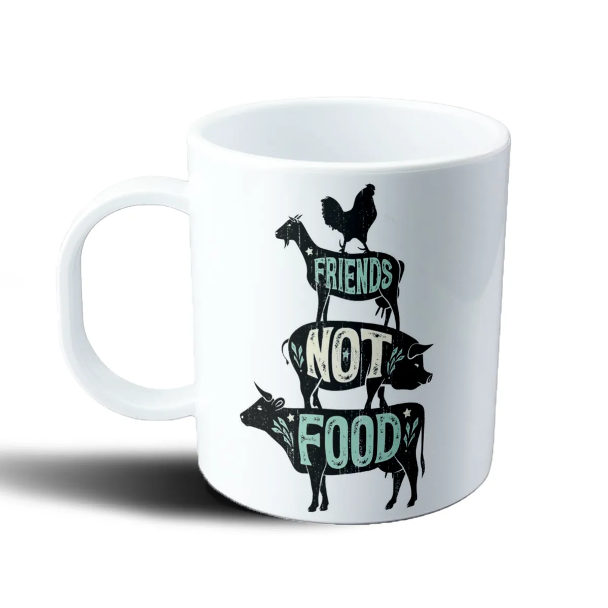 Taza de Plástico Friends Not Food Animales Granja - vista 2