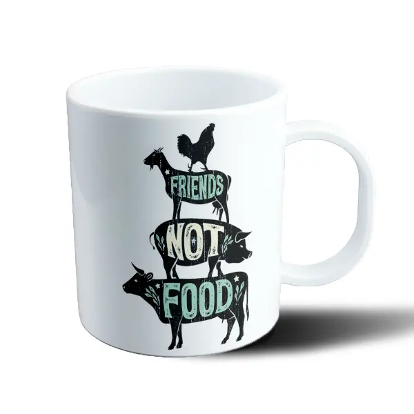 Taza de Plástico Friends Not Food Animales Granja