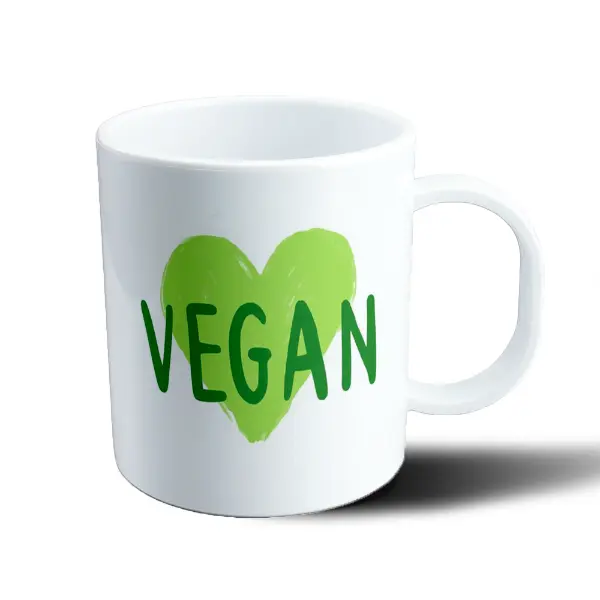 Taza de Plástico Vegan Corazón Verde