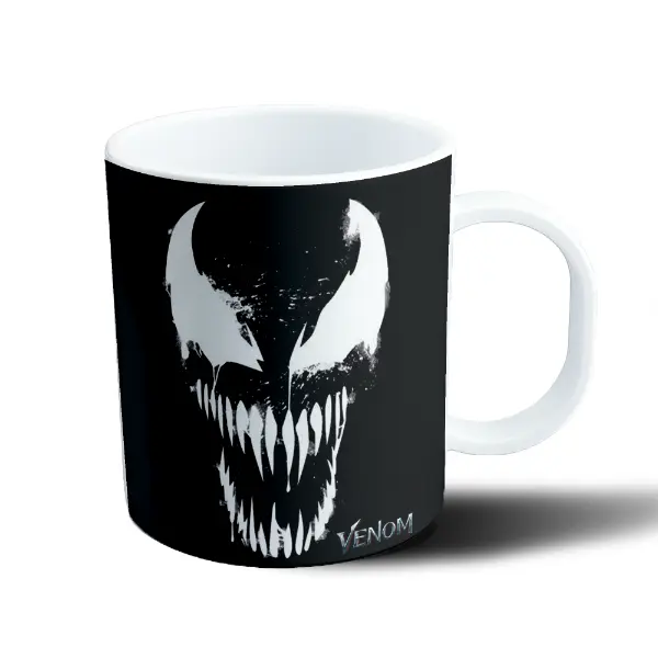 Taza de Plástico Venom Rostro Blanco