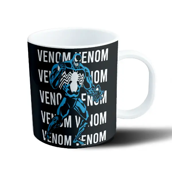 Taza de Plástico Venom Azul Texto Repetido