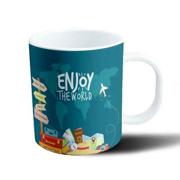 Taza de Plástico Viajes Enjoy the World New York London Paris