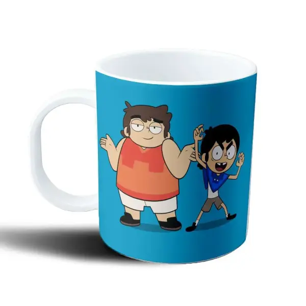 Taza de Plástico Victor y Valentino Diseño Azul