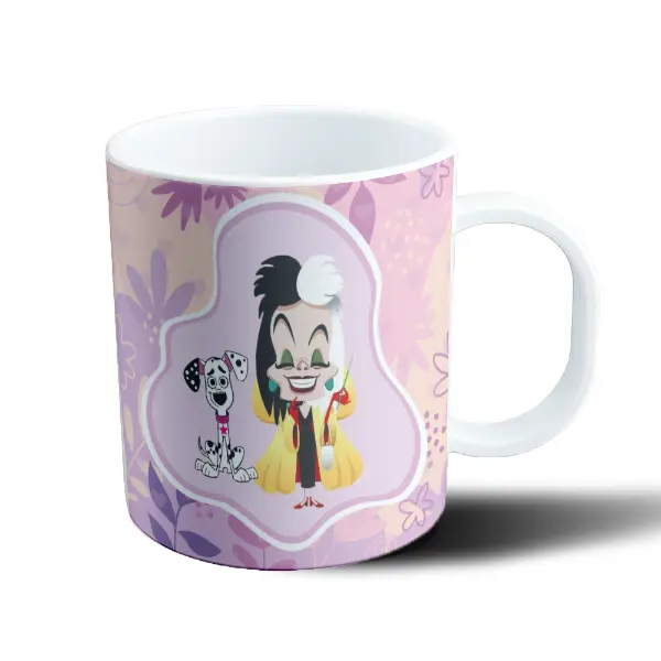 Taza de Plástico Villanas Disney Cruella de Vil Dálmatas