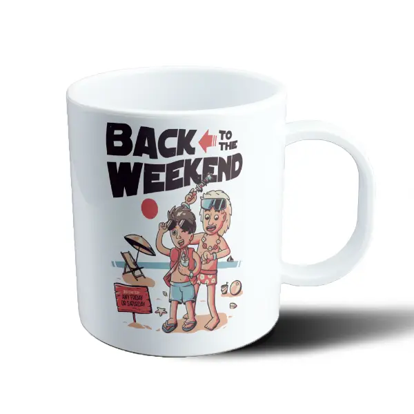 Taza de Plástico Volver al Futuro Back to the Weekend