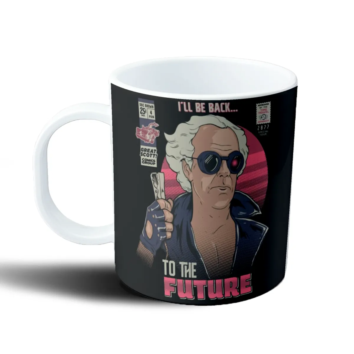 Taza de Plástico Volver al Futuro Doc Brown Comic I'll Be Back - vista 2