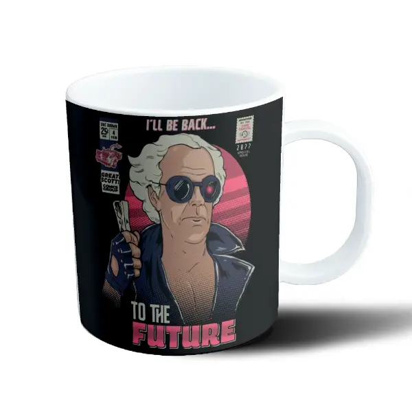 Taza de Plástico Volver al Futuro Doc Brown Comic I'll Be Back