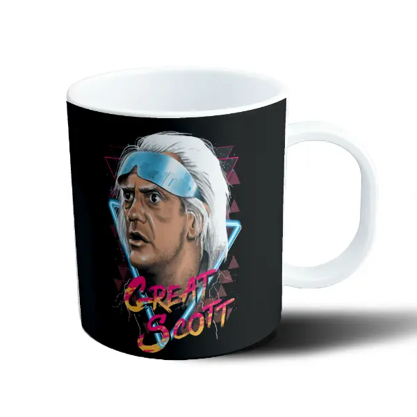 Taza de Plástico Volver al Futuro Doc Brown Great Scott
