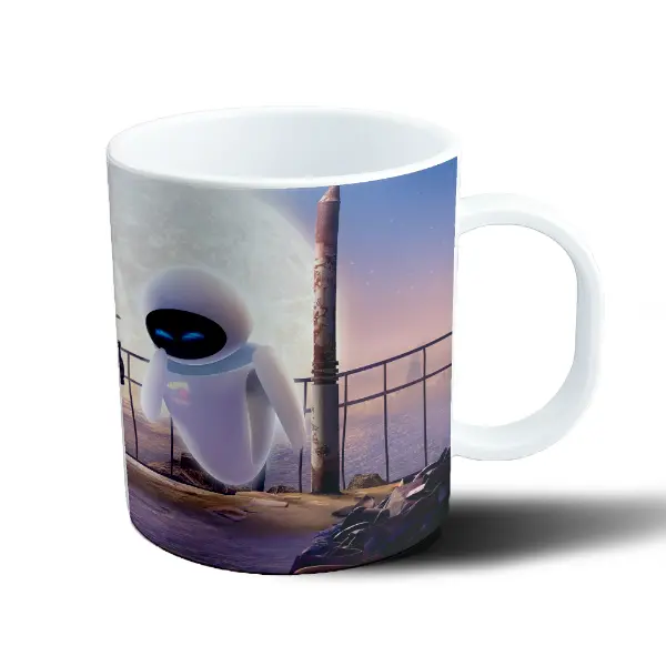 Taza de Plástico Wall-E y Eve en la Tierra