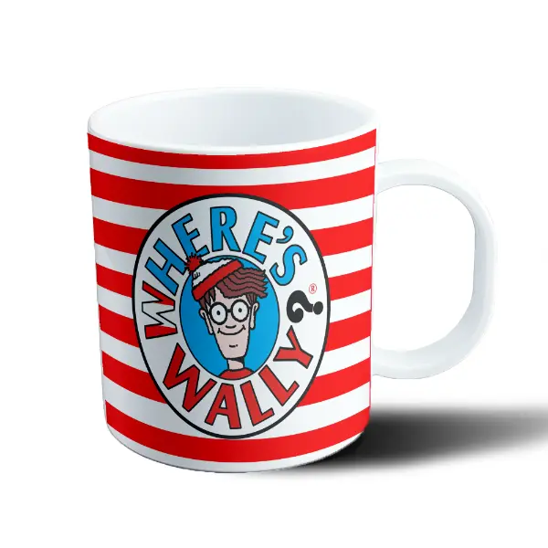 Taza de Plástico Where's Wally Logo Rayas