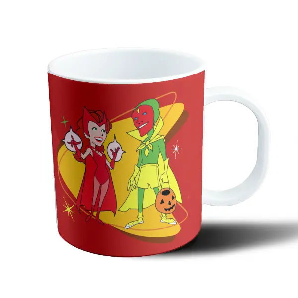 Taza de Plástico WandaVision Wanda y Visión Halloween